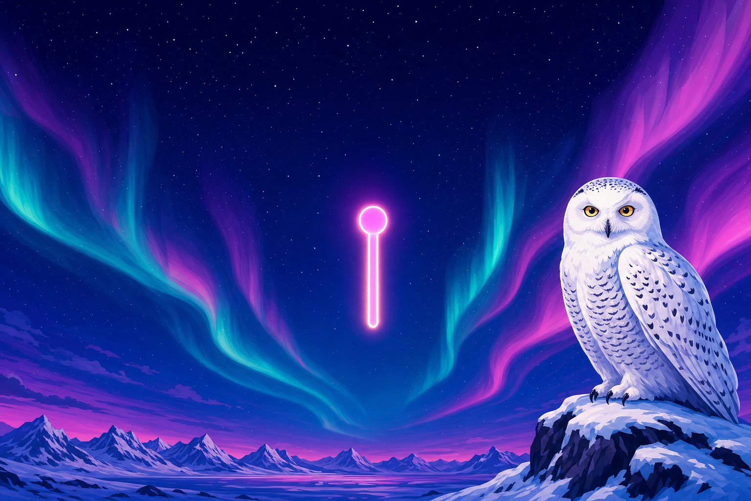Illustration of a Snowy Owl beside a glowing slot-machine lever icon, representing Spin Casino's deep slots library